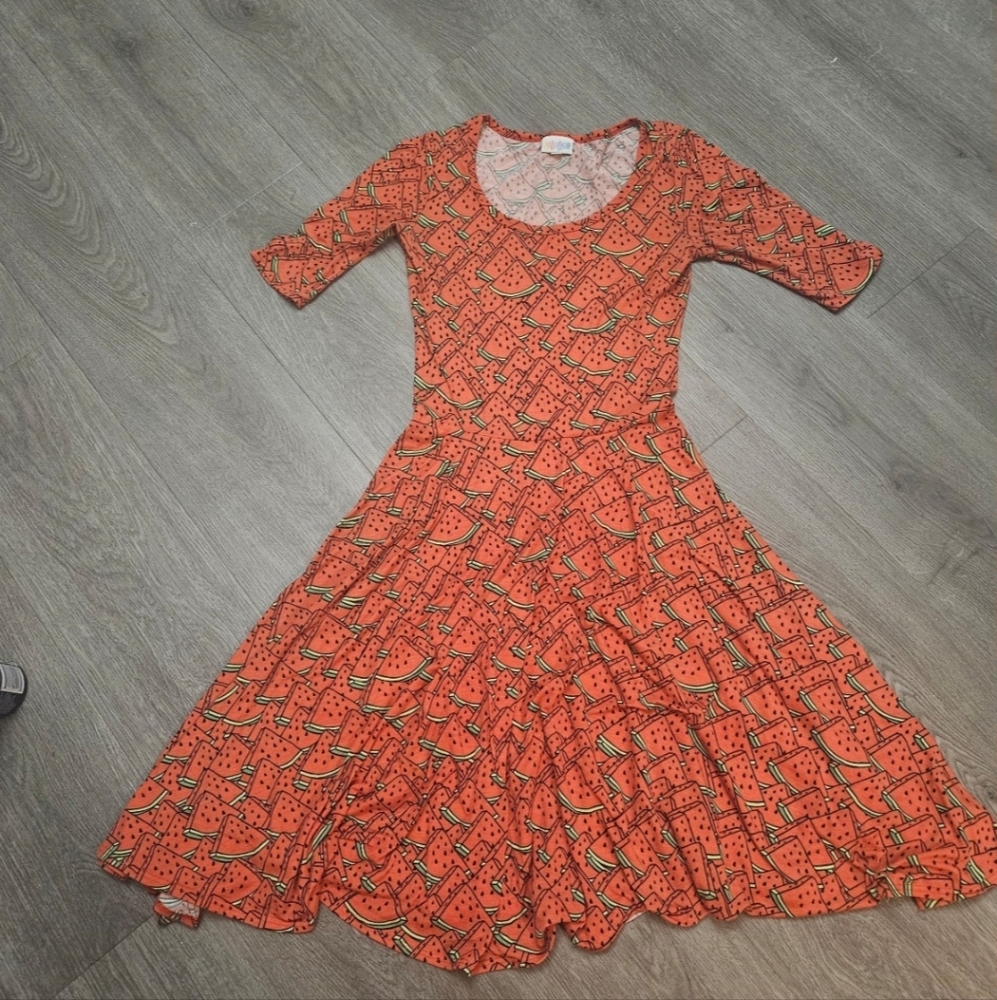 LuLaRoe Pink Watermelon Midi Dress